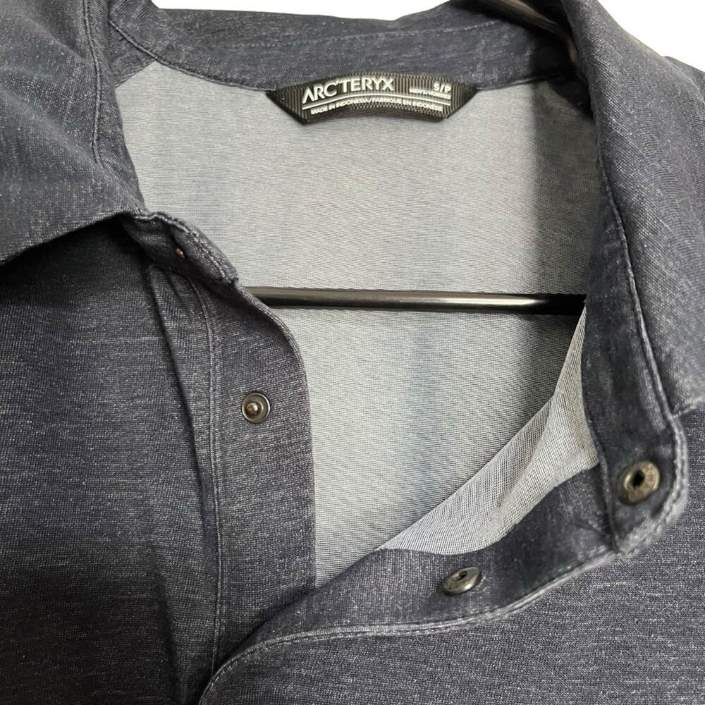 Arc’Teryx Eris Polo Men’s Short Sleeve T-Shirt Blue Cotton Blend Outdoor Size S - Picture 5 of 10